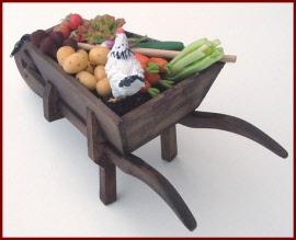G113 Gardener's Wheelbarrow full of Autumn Vegetables